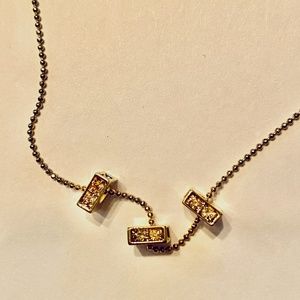 Touchstone Crystal Triad Pendant Gold Necklace